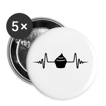 Muffin Pulse icon - Buttons large 2.2''/56 mm (5-pack) - white - Front