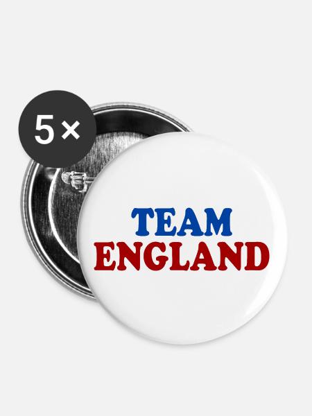 Team england - Buttons groß 56 mm (5er Pack) - Weiß