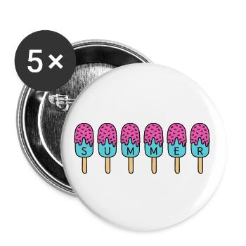 Summer - Eat ice cream - pink - Summer - Heat - Ice cream - Buttons large 2.2''/56 mm (5-pack) - white - Front