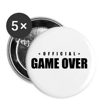 Game Over Slogan - Buttons large 2.2''/56 mm (5-pack) - white - Front