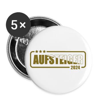 Aufsteiger 2024 Aufstiegstrikot 24 - Buttons groß 56 mm (5er Pack) - Weiß - Vorne