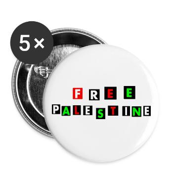Free palestine - Buttons groß 56 mm (5er Pack) - Weiß - Vorne