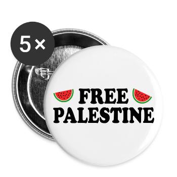 Free palestine - Buttons groß 56 mm (5er Pack) - Weiß - Vorne
