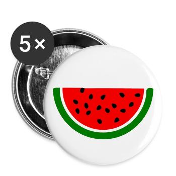 Wassermelone Melone - Buttons groß 56 mm (5er Pack) - Weiß - Vorne