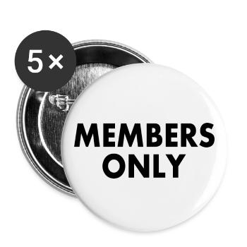 Members only - Buttons groß 56 mm (5er Pack) - Weiß - Vorne