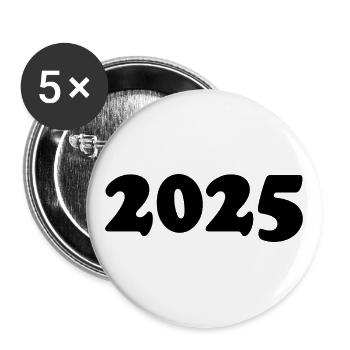 2025 - Buttons groß 56 mm (5er Pack) - Weiß - Vorne