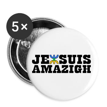 je Suis Amazigh - Buttons groß 56 mm (5er Pack) - Weiß - Vorne