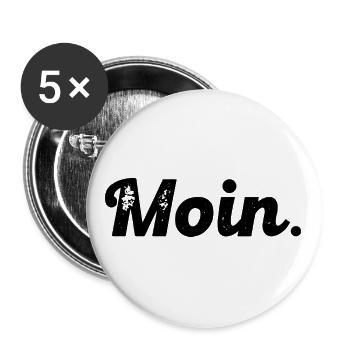Moin. - Buttons groß 56 mm (5er Pack) - Weiß - Vorne