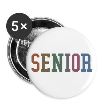 Senior - Student Class Retro Graduation Party Gift - Buttons large 2.2''/56 mm (5-pack) - white - Front