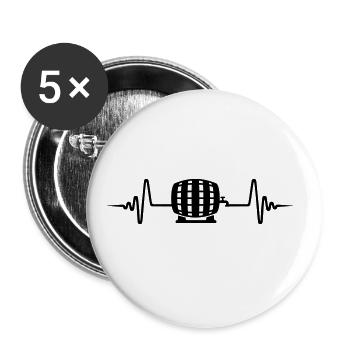 Bierfass puls - Buttons groß 56 mm (5er Pack) - Weiß - Vorne