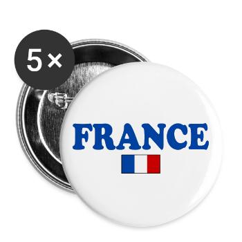 FRANCE FRENCH FLAG - Buttons large 2.2''/56 mm (5-pack) - white - Front