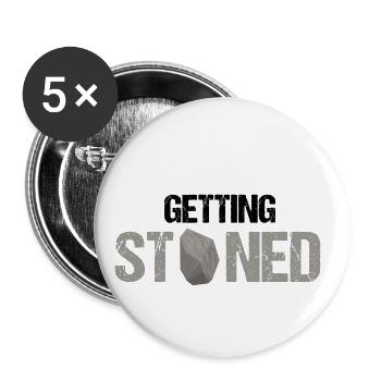 Recherche sur les roches et conception de roches à quartz - Lot de 5 grands badges (56 mm) - blanc - Devant