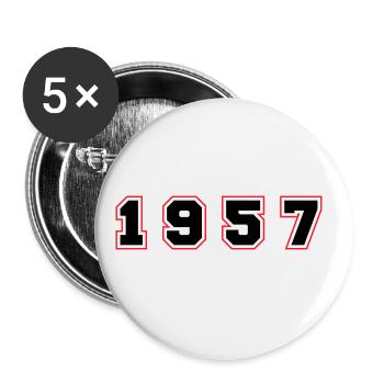1957 Year Number - Buttons large 2.2''/56 mm (5-pack) - white - Front