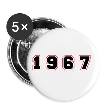 1967 Jahr Zahl - Buttons groß 56 mm (5er Pack) - Weiß - Vorne