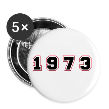 1973 Jahr Zahl - Buttons groß 56 mm (5er Pack) - Weiß - Vorne