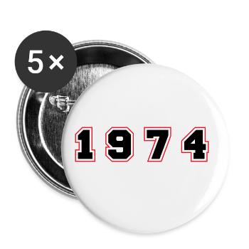Numéro de l’année 1974 - Lot de 5 grands badges (56 mm) - blanc - Devant