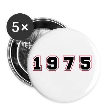1975 Jahr Zahl - Buttons groß 56 mm (5er Pack) - Weiß - Vorne