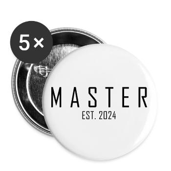 Master EST. 2024 - Buttons groß 56 mm (5er Pack) - Weiß - Vorne