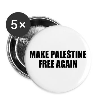 make palestine free again - Lot de 5 grands badges (56 mm) - blanc - Devant