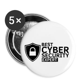 Cybersecurity Design für Hacker und Cyber Security - Buttons groß 56 mm (5er Pack) - Weiß - Vorne
