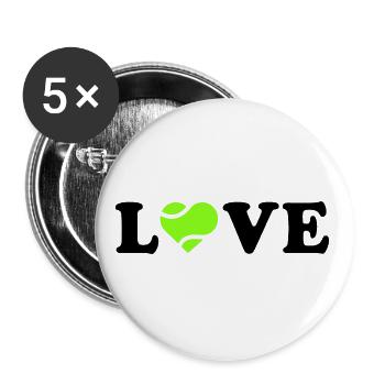 Ich liebe Padel - Buttons groß 56 mm (5er Pack) - Weiß - Vorne