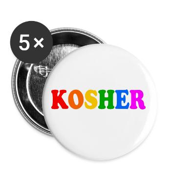 Kosher - Buttons large 2.2''/56 mm (5-pack) - white - Front