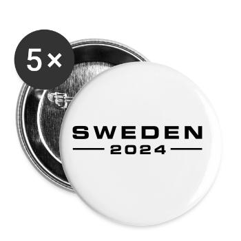 Suède 2024 - Lot de 5 grands badges (56 mm) - blanc - Devant