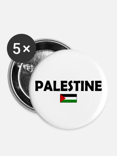 Free Palestine - Buttons groß 56 mm (5er Pack) - Weiß