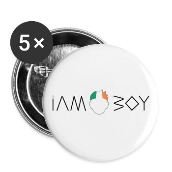 I am an Irish boy - Buttons large 2.2''/56 mm (5-pack) - white - Front
