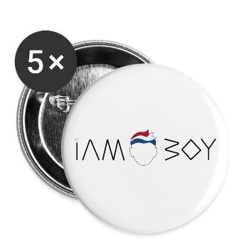 I am a Dutch boy - Buttons large 2.2''/56 mm (5-pack) - white - Front