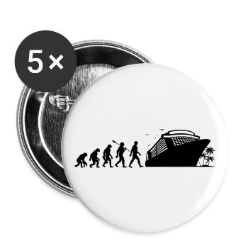 Evolution Kreuzfahrt - Schiffsreise - Urlaub - Buttons groß 56 mm (5er Pack) - Weiß - Vorne