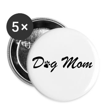 DOG MOM - Buttons large 2.2''/56 mm (5-pack) - white - Front