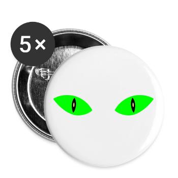 ★ Designfarben änderbar ★ Zwei Katzenaugen - Buttons groß 56 mm (5er Pack) - Weiß - Vorne