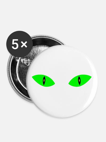 ★ Designfarben änderbar ★ Zwei Katzenaugen - Buttons groß 56 mm (5er Pack) - Weiß