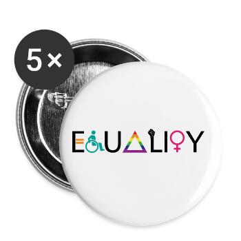 Equality LGBT Spruch Geschenk Pride Rechte - Buttons groß 56 mm (5er Pack) - Weiß - Vorne