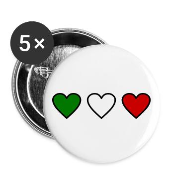 Italy - Buttons large 2.2''/56 mm (5-pack) - white - Front