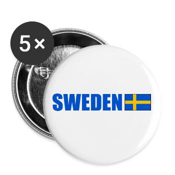 Sweden - Lot de 5 grands badges (56 mm) - blanc - Devant