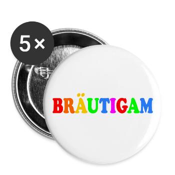 bräutigam - Buttons groß 56 mm (5er Pack) - Weiß - Vorne
