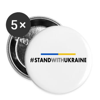 Stand with ukraine - Buttons groß 56 mm (5er Pack) - Weiß - Vorne