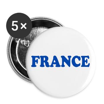 France - Lot de 5 grands badges (56 mm) - blanc - Devant
