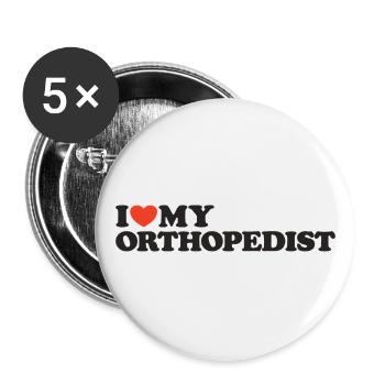I love my Orthopedist Heart Shirt - Buttons large 2.2''/56 mm (5-pack) - white - Front