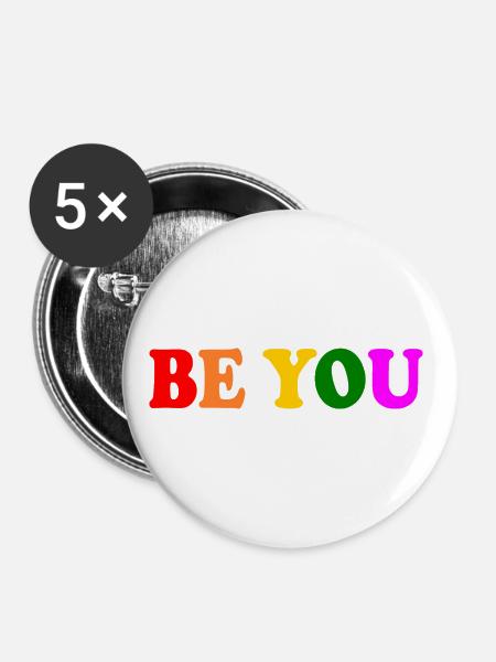Be you - Buttons groß 56 mm (5er Pack) - Weiß