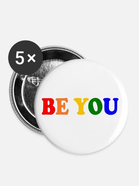 Be you - Buttons groß 56 mm (5er Pack) - Weiß