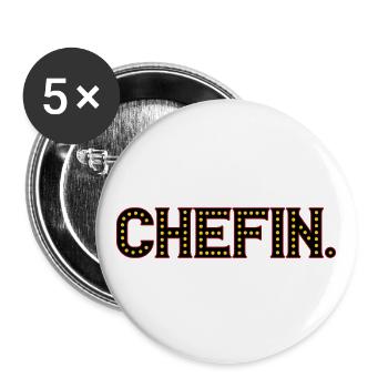Chefin | Farben änderbar - Buttons groß 56 mm (5er Pack) - Weiß - Vorne