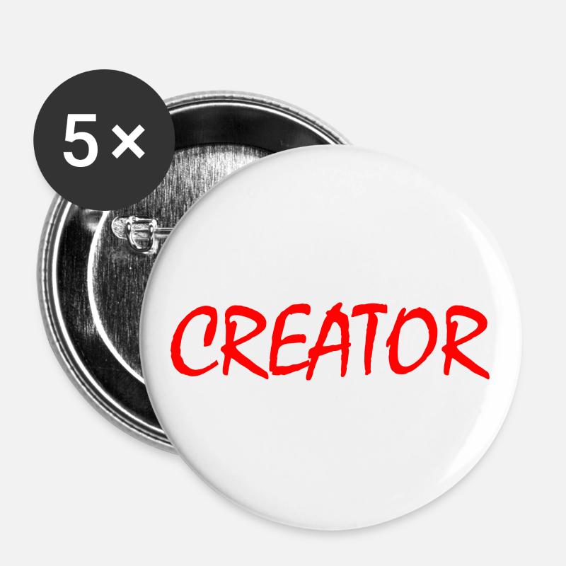 Creator - Buttons groß 56 mm (5er Pack) - Weiß