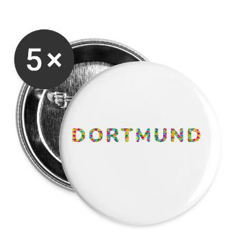 Dortmund Fan T-Shirt – Perfekt für echte Fans! - Buttons groß 56 mm (5er Pack) - Weiß - Vorne
