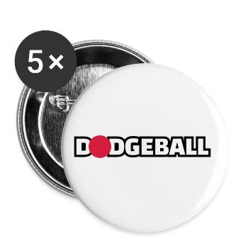 Dodgeball - Buttons large 2.2''/56 mm (5-pack) - white - Front