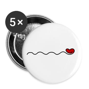 heart ornaments - Buttons large 2.2''/56 mm (5-pack) - white - Front
