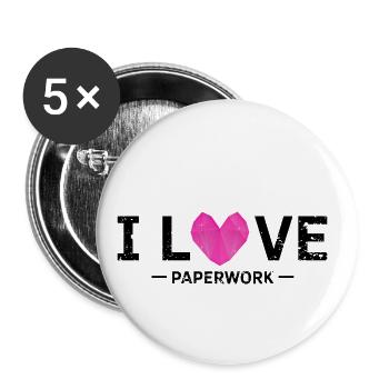 Farbenfroher Kirigami Origami Design - Buttons groß 56 mm (5er Pack) - Weiß - Vorne