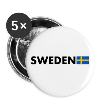 Sweden - Lot de 5 grands badges (56 mm) - blanc - Devant